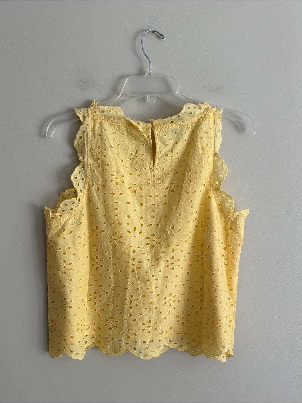 Talbots Yellow Eyelet Scalloped Tank Top Size S - Picture 3 of 6